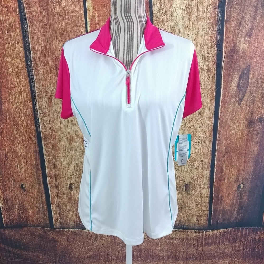 NWT PGA Tour Mock Neck Golf Tee Shirt  XL Petite